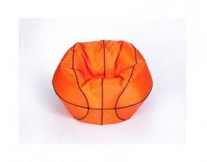 Кресло-мешок Баскетбольный мяч большой оранжево-черное в Ревде - revda.ok-mebel.com | фото 1