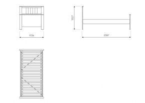2.08.04.050.14 САГА кровать одинарная 90х200 белая/ясень в Ревде - revda.ok-mebel.com | фото 3