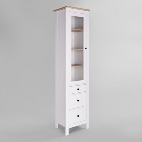 2.08.07.120.14 САГА шкаф с витриной 50 белый/ясень RU в Ревде - revda.ok-mebel.com | фото