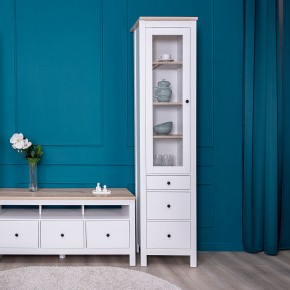 2.08.07.120.14 САГА шкаф с витриной 50 белый/ясень RU в Ревде - revda.ok-mebel.com | фото 3
