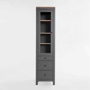 2.08.07.120.15 САГА шкаф с витриной 50 серый/ясень RU в Ревде - revda.ok-mebel.com | фото 2