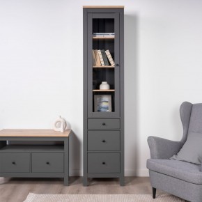 2.08.07.120.15 САГА шкаф с витриной 50 серый/ясень RU в Ревде - revda.ok-mebel.com | фото 3