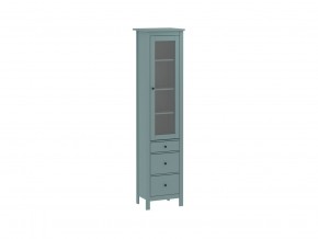 2.08.07.120.6 САГА шкаф с витриной 50 темно-бирюзовый RU в Ревде - revda.ok-mebel.com | фото