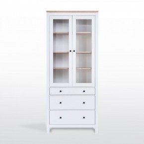 2.08.07.130.14 САГА шкаф с витриной 90 белый/ясень RU в Ревде - revda.ok-mebel.com | фото 2