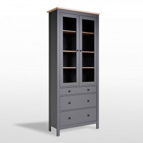 2.08.07.130.15 САГА шкаф с витриной 90 серый/ясень RU в Ревде - revda.ok-mebel.com | фото