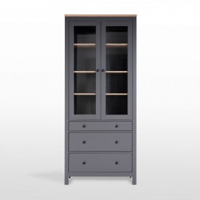 2.08.07.130.15 САГА шкаф с витриной 90 серый/ясень RU в Ревде - revda.ok-mebel.com | фото 2