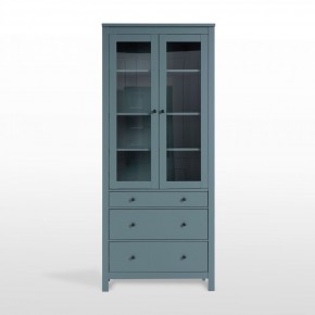 2.08.07.130.6 САГА шкаф с витриной 90 темно-бирюзовый RU в Ревде - revda.ok-mebel.com | фото 2