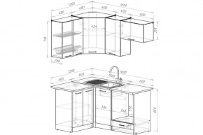 АНТИКА Кухонный гарнитур Мега Прайм (1200*1600 мм) в Ревде - revda.ok-mebel.com | фото 2