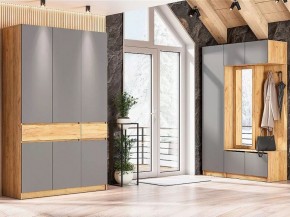 АВИНЬОН Прихожая Пенал (Дуб Крафт золотой/Графит серый) в Ревде - revda.ok-mebel.com | фото 4