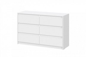 АЙДЕН КМ06-1200 Комод 6 ящиков (белый) в Ревде - revda.ok-mebel.com | фото