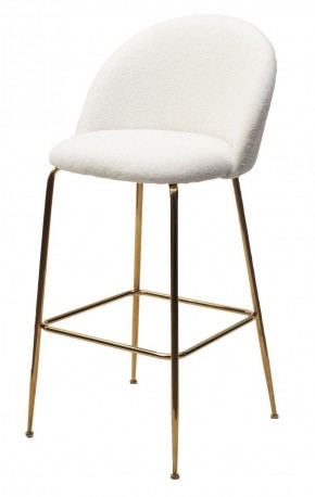Барный стул GLADE NINI-01 Белый, teddy / золотой каркас М-City в Ревде - revda.ok-mebel.com | фото