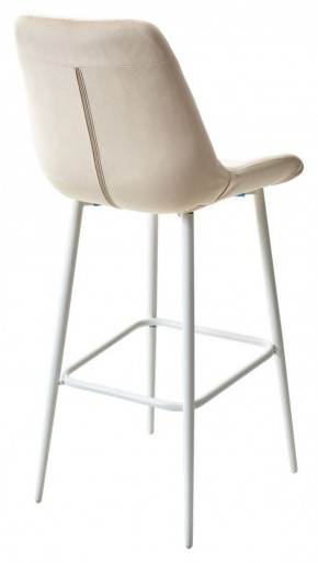 Барный стул ХОФМАН, цвет H-06 Бежевый, велюр / белый каркас М-City в Ревде - revda.ok-mebel.com | фото 4