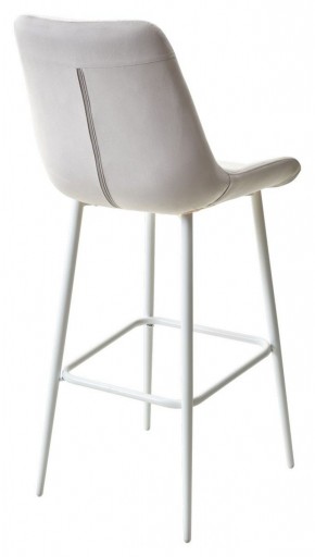 Барный стул ХОФМАН, цвет H-09 Светло-серый, велюр / белый каркас М-City в Ревде - revda.ok-mebel.com | фото 4
