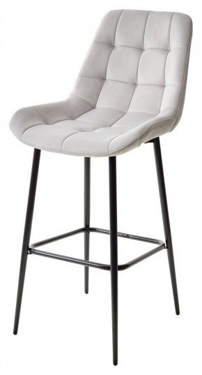 Барный стул ХОФМАН, цвет H-09 Светло-серый, велюр / черный каркас М-City в Ревде - revda.ok-mebel.com | фото 1