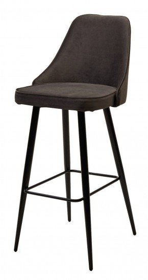Барный стул NEPAL-BAR ГРАФИТ #14, велюр/ черный каркас (H=78cm) М-City в Ревде - revda.ok-mebel.com | фото