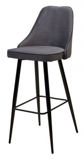 Барный стул NEPAL-BAR СЕРЫЙ #27, велюр/ черный каркас (H=78cm) М-City в Ревде - revda.ok-mebel.com | фото