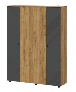 БАЙКАЛ Шкаф четырехстворчатый (Графит/Дуб золотой) в Ревде - revda.ok-mebel.com | фото