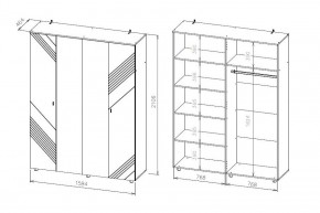 БАЙКАЛ Шкаф четырехстворчатый (Графит/Дуб золотой) в Ревде - revda.ok-mebel.com | фото 3