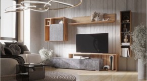 ДАЛЛАС Гостиная (модульная) цемент темный в Ревде - revda.ok-mebel.com | фото