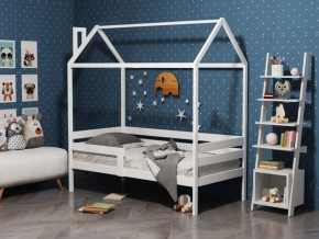 Детская кровать-домик из массива березы Соня-6 (800*1600) Белый/Лак в Ревде - revda.ok-mebel.com | фото