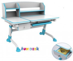Парта-трансформер Amare II Blue с надстройкой и выдвижным ящиком в Ревде - revda.ok-mebel.com | фото 4