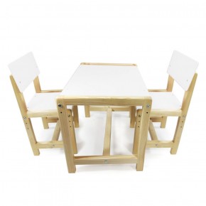 Детский растущий комплект стол и два стула  Я САМ "Лофт" (Белый, Сосна) в Ревде - revda.ok-mebel.com | фото