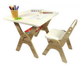 Детский растущий стол-парта и стул Я САМ "Умка" (Дуб/Серый) в Ревде - revda.ok-mebel.com | фото 4