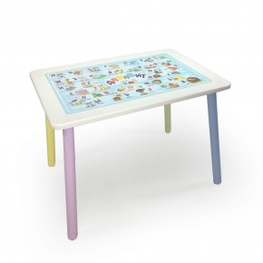 Детский стол с накладкой Алфавит (Белый/Цветной) в Ревде - revda.ok-mebel.com | фото