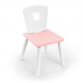Детский стул Rolti Baby «Корона» (белый/розовый/белый, массив березы/мдф) в Ревде - revda.ok-mebel.com | фото 1