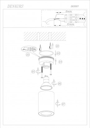 DK3007-BK Накладной светильник влагозащ., IP 44, 15 Вт, GU10, черный, алюминий в Ревде - revda.ok-mebel.com | фото 6