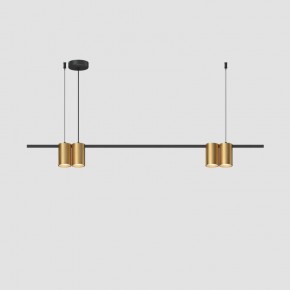 DK4061-BK+SG Подвесной светильник ORBIT, IP20, 4xGU10 LED до 15 Вт, черный + сатинированное золото, алюминий в Ревде - revda.ok-mebel.com | фото