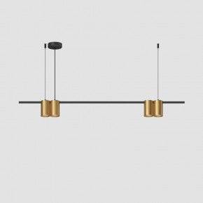 DK4061-BK+SG Подвесной светильник ORBIT, IP20, 4xGU10 LED до 15 Вт, черный + сатинированное золото, алюминий в Ревде - revda.ok-mebel.com | фото 2