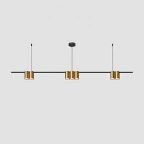 DK4063-BK+SG Подвесной светильник ORBIT, IP20, 7xGU10 LED до 15 Вт, черный + сатинированное золото, алюминий в Ревде - revda.ok-mebel.com | фото
