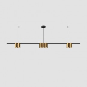 DK4063-BK+SG Подвесной светильник ORBIT, IP20, 7xGU10 LED до 15 Вт, черный + сатинированное золото, алюминий в Ревде - revda.ok-mebel.com | фото 2