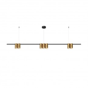 DK4063-BK+SG Подвесной светильник ORBIT, IP20, 7xGU10 LED до 15 Вт, черный + сатинированное золото, алюминий в Ревде - revda.ok-mebel.com | фото 3