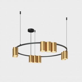 DK4065-BK+SG Подвесной светильник ORBIT , IP20, 10xGU10 LED до 15 Вт, черный + сатинированное золото, алюминий в Ревде - revda.ok-mebel.com | фото