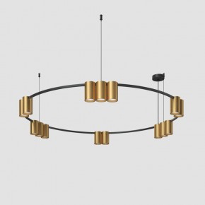 DK4067-BK+SG Подвесной светильник ORBIT, IP20, 15xGU10 LED, до 15 Вт, черный + сатинированное золото, алюминий в Ревде - revda.ok-mebel.com | фото 2