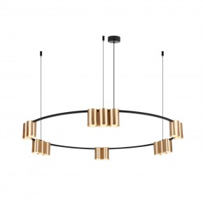DK4067-BK+SG Подвесной светильник ORBIT, IP20, 15xGU10 LED, до 15 Вт, черный + сатинированное золото, алюминий в Ревде - revda.ok-mebel.com | фото 3