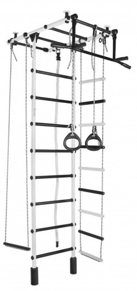 ДСК Атлант цв.белый-черный: турник, кольца, канат, трапеция, веревочная лестница в Ревде - revda.ok-mebel.com | фото