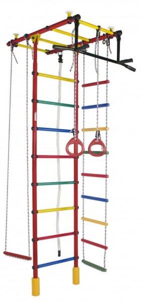 ДСК Атлант цв.красный радуга: турник, кольца, канат, трапеция, веревочная лестница в Ревде - revda.ok-mebel.com | фото