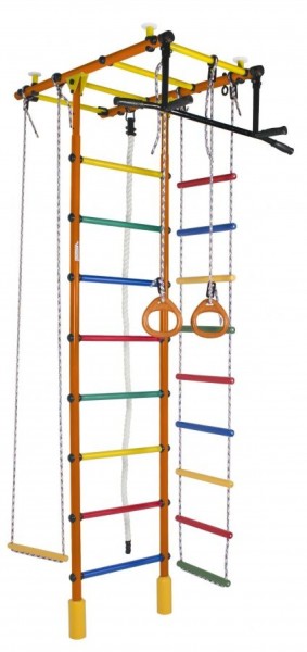 ДСК Атлант оранжевый радуга: турник, кольца, канат, трапеция, веревочная лестница в Ревде - revda.ok-mebel.com | фото