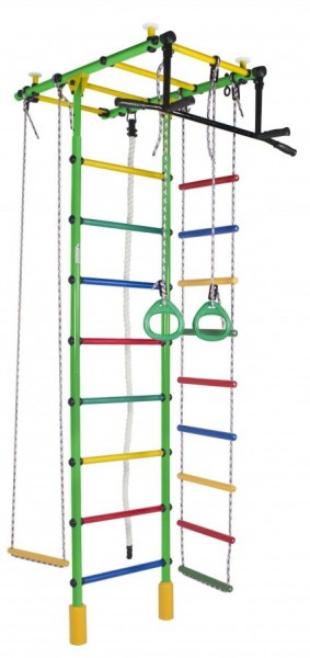 ДСК Атлант цв.салатовый радуга: турник, кольца, канат, трапеция, веревочная лестница в Ревде - revda.ok-mebel.com | фото