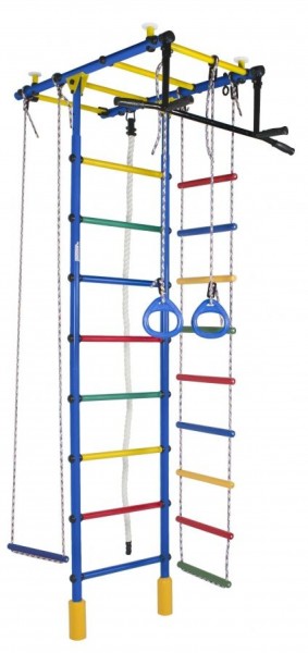 ДСК Атлант цв.синий радуга: турник, кольца, канат, трапеция, веревочная лестница в Ревде - revda.ok-mebel.com | фото 1