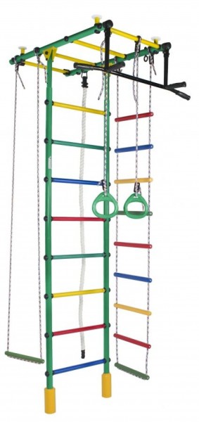 ДСК Атлант цв.зеленый радуга: турник, кольца, канат, трапеция, веревочная лестница в Ревде - revda.ok-mebel.com | фото