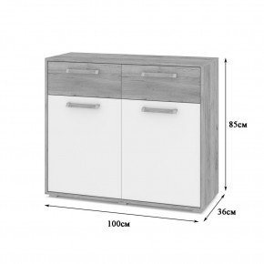 ФЛОРИДА Гостиная (модульная) дуб серый/белый в Ревде - revda.ok-mebel.com | фото 6