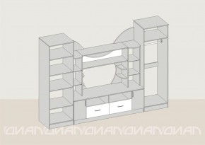 Гостиная Аллегро с 2 шкафами вариант-5 (венге/дуб белфорт) в Ревде - revda.ok-mebel.com | фото 2