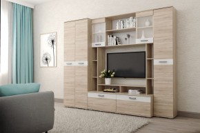 Гостиная Белла (Дуб Сонома/Белый глянец) в Ревде - revda.ok-mebel.com | фото