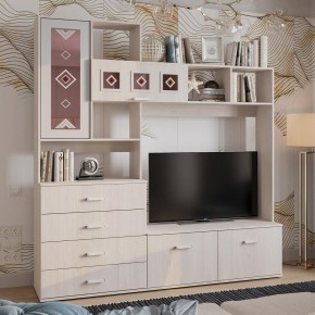 Гостиная Белла центральная секция (ясень белый) в Ревде - revda.ok-mebel.com | фото 3