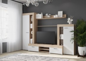 Гостиная Дельта (Сонома/Белый) в Ревде - revda.ok-mebel.com | фото 3