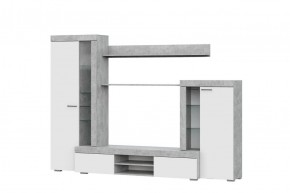 Гостиная МГС 5 (Цемент светлый/Белый) в Ревде - revda.ok-mebel.com | фото 4